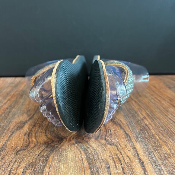 Laidback London Handmade‎ Leather Thong Sandals Beaded Accents Size 37 - Picture 5 of 10